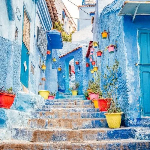 Visit Chefchaouen during Morocco desert tours and imperial cities