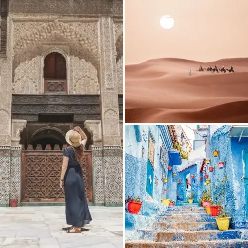 Panoramic view of Ait Ben Haddou Kasbah on a 4-day desert tour from Marrakech.